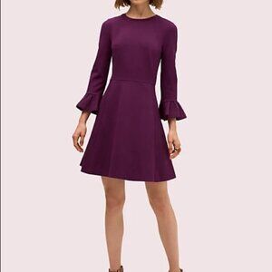 NWT Kate Spade ♠️ Ruffle Bell Sleeve Ponte Dress